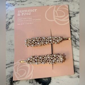 Summer & Rose Gold Pearl Bobbie pin Hair Clips